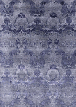 Mid-Century Modern Light Purple Blue Oriental Rug, urb1683