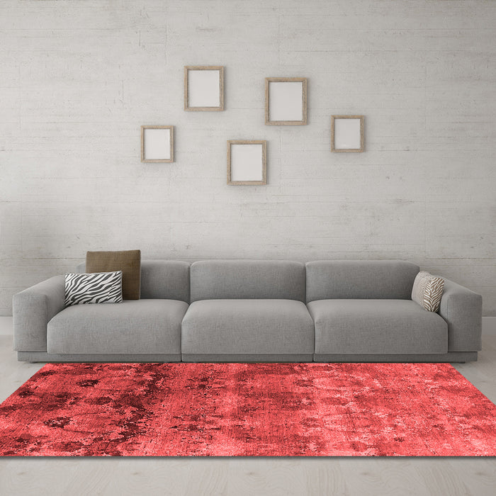 Industrial Red Washable Rugs