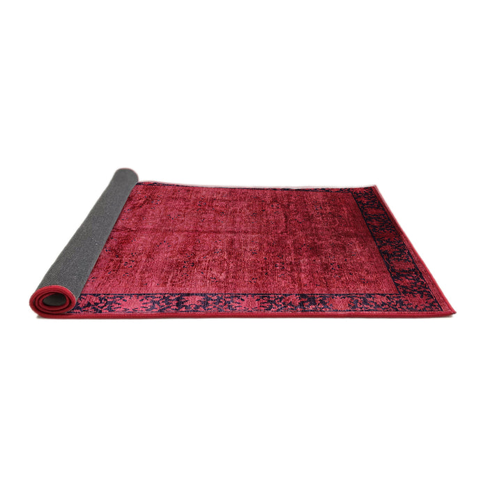 Sideview of Mid-Century Modern Bright Maroon Red Oriental Rug, urb1684