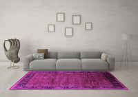 Machine Washable Oriental Purple Industrial Rug, wshurb1684pur