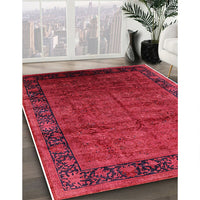 Mid-Century Modern Bright Maroon Red Oriental Rug, urb1684