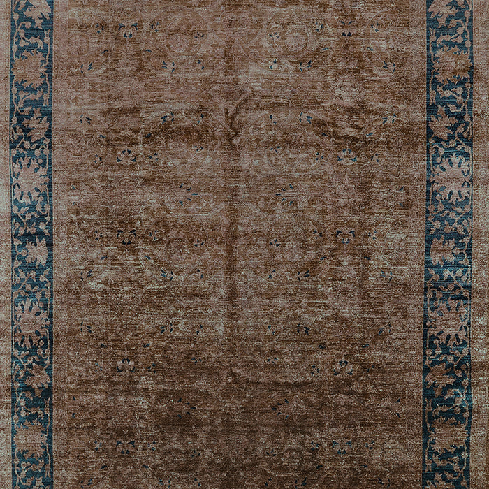 Machine Washable Oriental Turquoise Industrial Area Rugs, wshurb1684turq