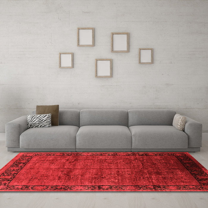 Machine Washable Oriental Orange Industrial Area Rugs in a Living Room, wshurb1684org