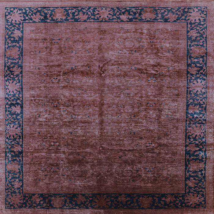 Square Oriental Light Blue Industrial Rug, urb1684lblu