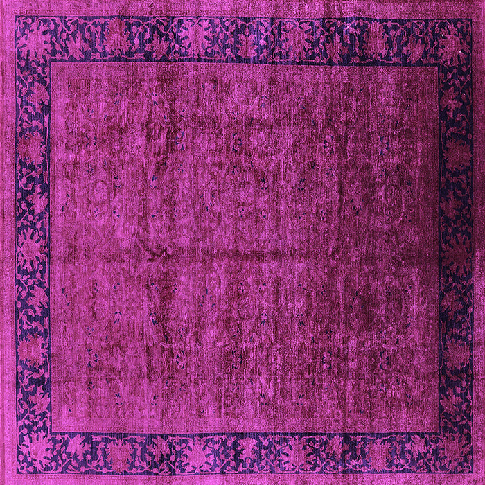 Square Machine Washable Oriental Purple Industrial Area Rugs, wshurb1684pur