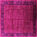 Square Machine Washable Oriental Pink Industrial Rug, wshurb1684pnk