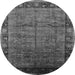 Round Oriental Gray Industrial Rug, urb1684gry