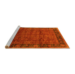 Sideview of Machine Washable Oriental Yellow Industrial Rug, wshurb1684yw