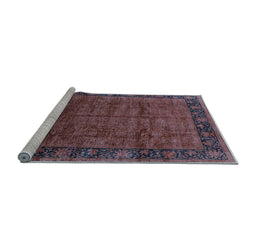 Sideview of Machine Washable Oriental Light Blue Industrial Rug, wshurb1684lblu