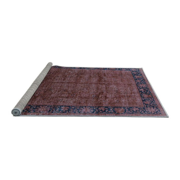 Sideview of Machine Washable Oriental Light Blue Industrial Rug, wshurb1684lblu