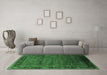 Machine Washable Oriental Emerald Green Industrial Area Rugs in a Living Room,, wshurb1684emgrn