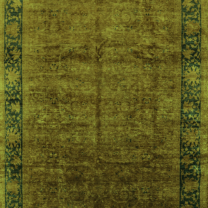Machine Washable Oriental Green Industrial Area Rugs, wshurb1684grn