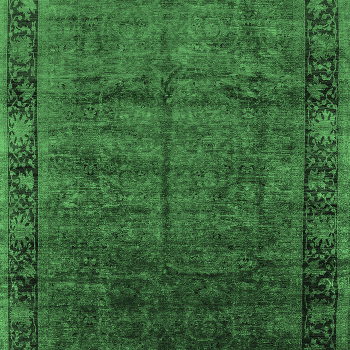 Machine Washable Oriental Emerald Green Industrial Area Rugs, wshurb1684emgrn