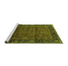 Sideview of Machine Washable Oriental Green Industrial Area Rugs, wshurb1684grn