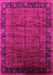 Machine Washable Oriental Pink Industrial Rug, wshurb1684pnk