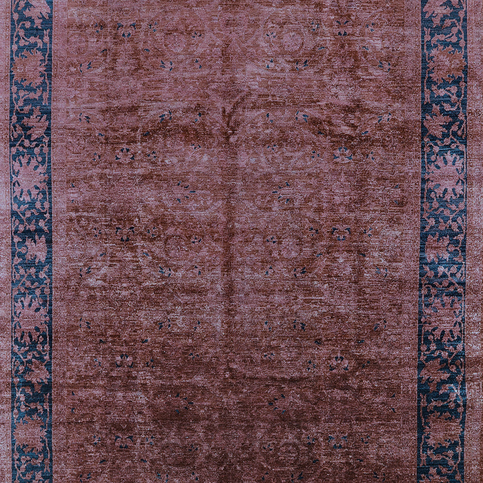 Machine Washable Oriental Light Blue Industrial Rug, wshurb1684lblu
