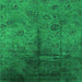 Square Oriental Green Industrial Rug, urb1685grn