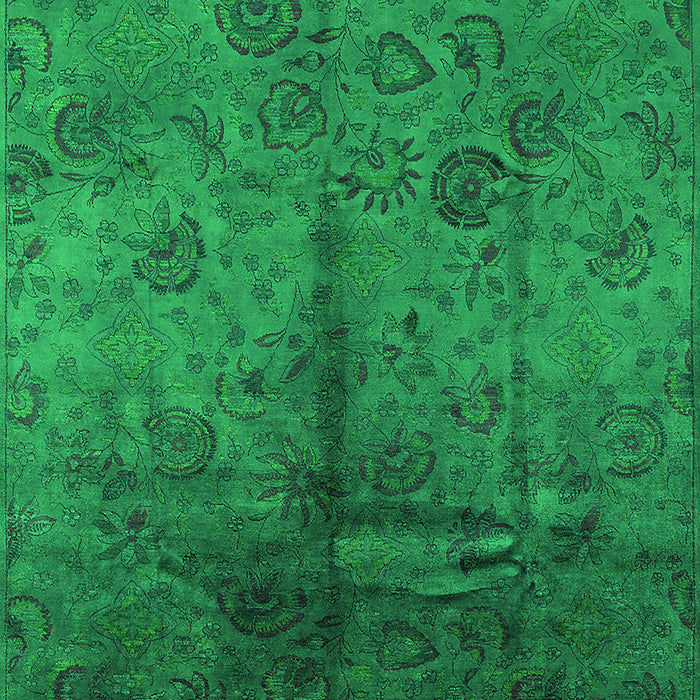 Machine Washable Oriental Green Industrial Area Rugs, wshurb1685grn