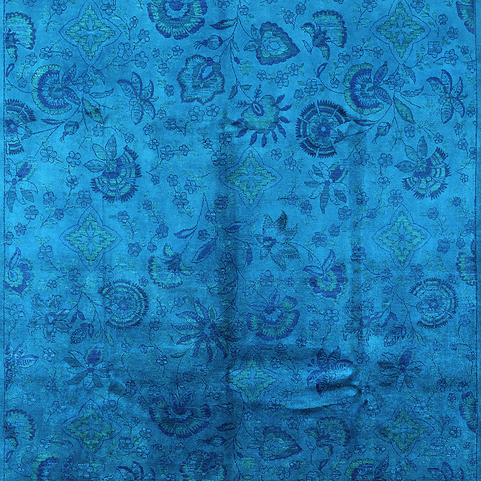 Machine Washable Oriental Light Blue Industrial Rug, wshurb1685lblu