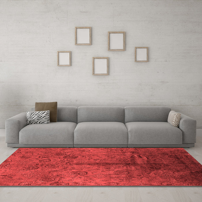 Industrial Red Washable Rugs