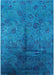 Machine Washable Industrial Modern Deep Sky Blue Rug, wshurb1685