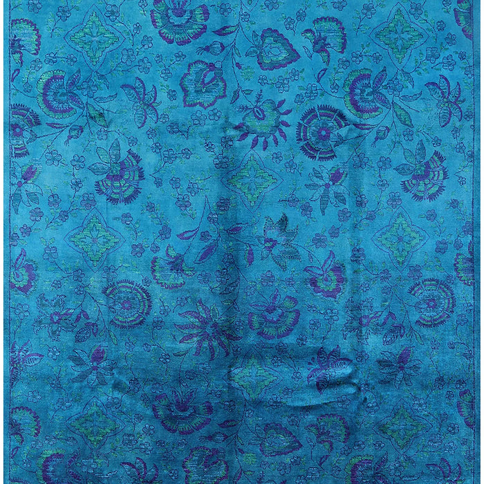 Machine Washable Industrial Modern Deep Sky Blue Rug, wshurb1685