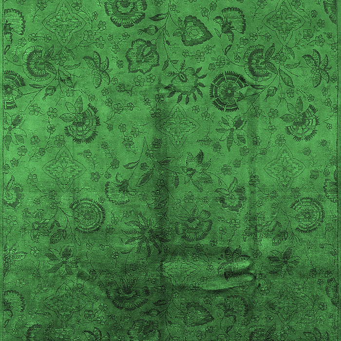 Machine Washable Oriental Emerald Green Industrial Area Rugs, wshurb1685emgrn