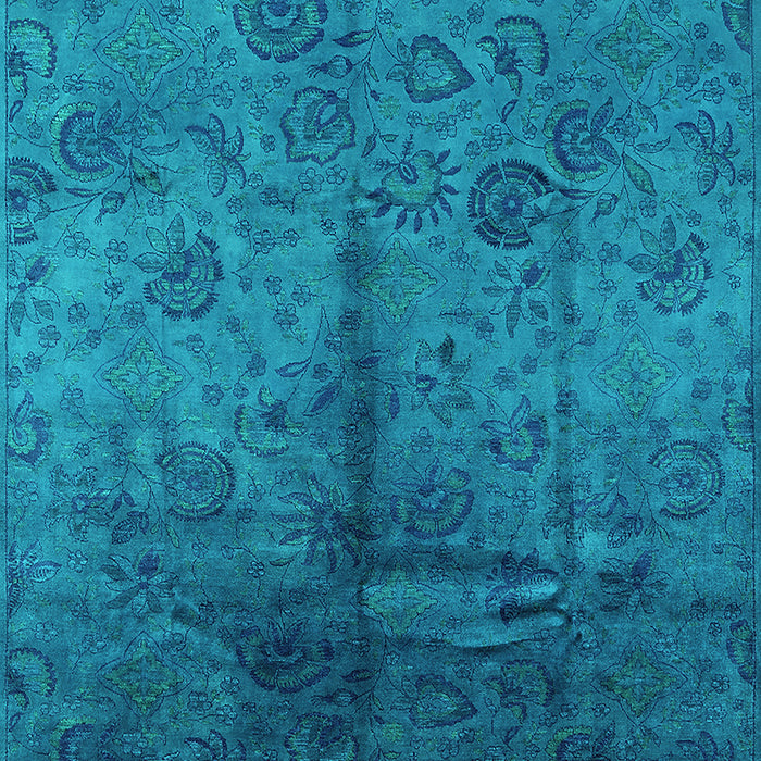 Machine Washable Oriental Turquoise Industrial Area Rugs, wshurb1685turq
