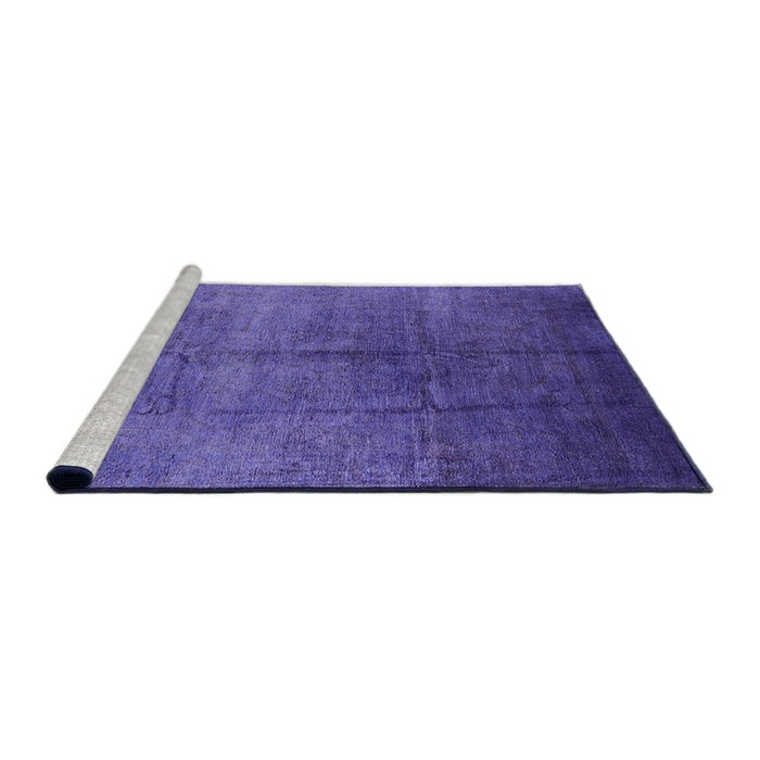 Sideview of Machine Washable Industrial Modern Medium Slate Blue Rug, wshurb1686