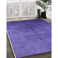 Mid-Century Modern Slate Blue Oriental Rug, urb1686