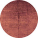 Round Oriental Orange Industrial Rug, urb1686org