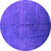 Round Oriental Purple Industrial Rug, urb1686pur