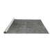 Sideview of Machine Washable Oriental Gray Industrial Rug, wshurb1686gry