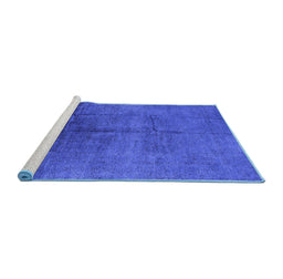 Sideview of Machine Washable Oriental Blue Industrial Rug, wshurb1686blu