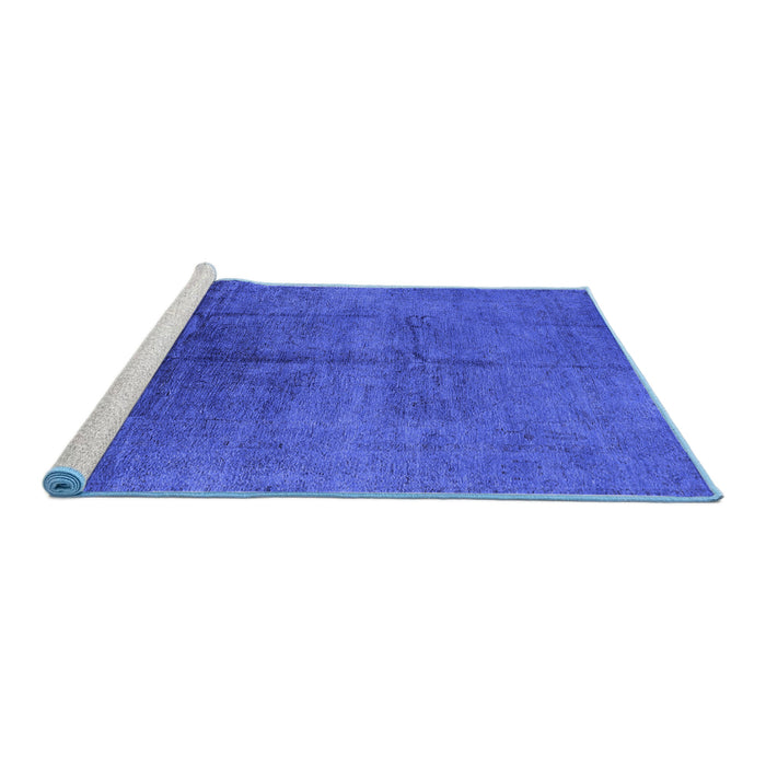 Sideview of Machine Washable Oriental Blue Industrial Rug, wshurb1686blu