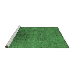 Sideview of Machine Washable Oriental Emerald Green Industrial Area Rugs, wshurb1686emgrn