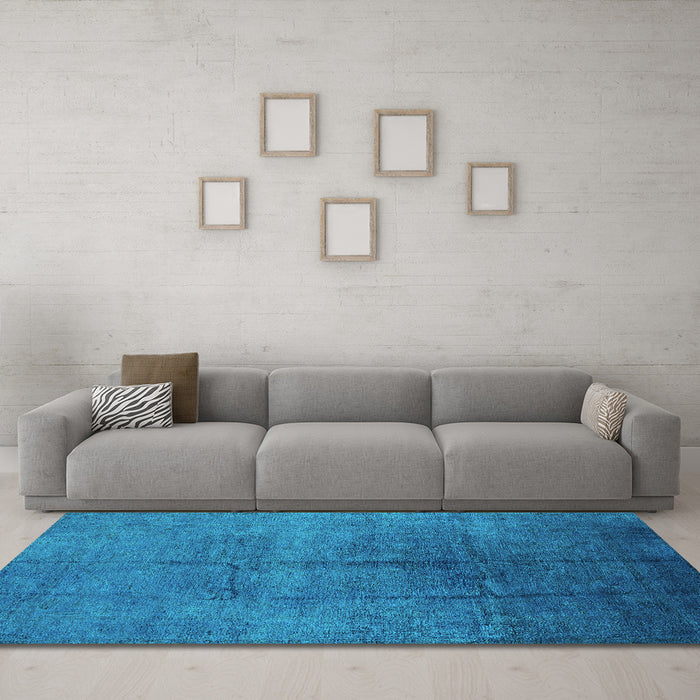 Machine Washable Oriental Turquoise Industrial Area Rugs in a Living Room,, wshurb1686turq