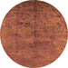 Round Oriental Orange Industrial Rug, urb1687org