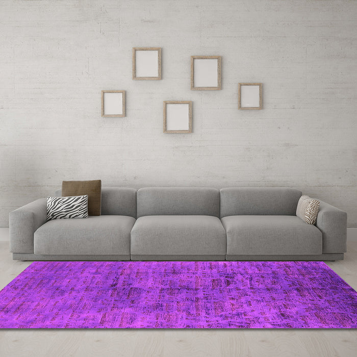 Machine Washable Oriental Pink Industrial Rug in a Living Room, wshurb1687pnk