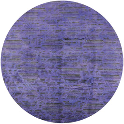 Round Mid-Century Modern Light Purple Oriental Rug, urb1687