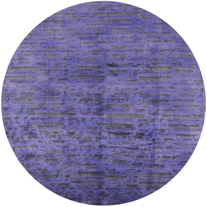 Round Mid-Century Modern Light Purple Oriental Rug, urb1687