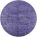 Round Mid-Century Modern Light Purple Oriental Rug, urb1687