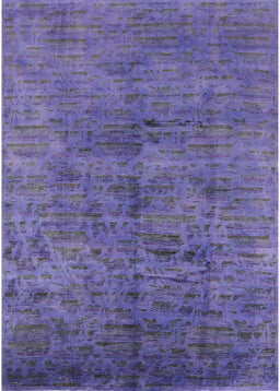 Mid-Century Modern Light Purple Oriental Rug, urb1687