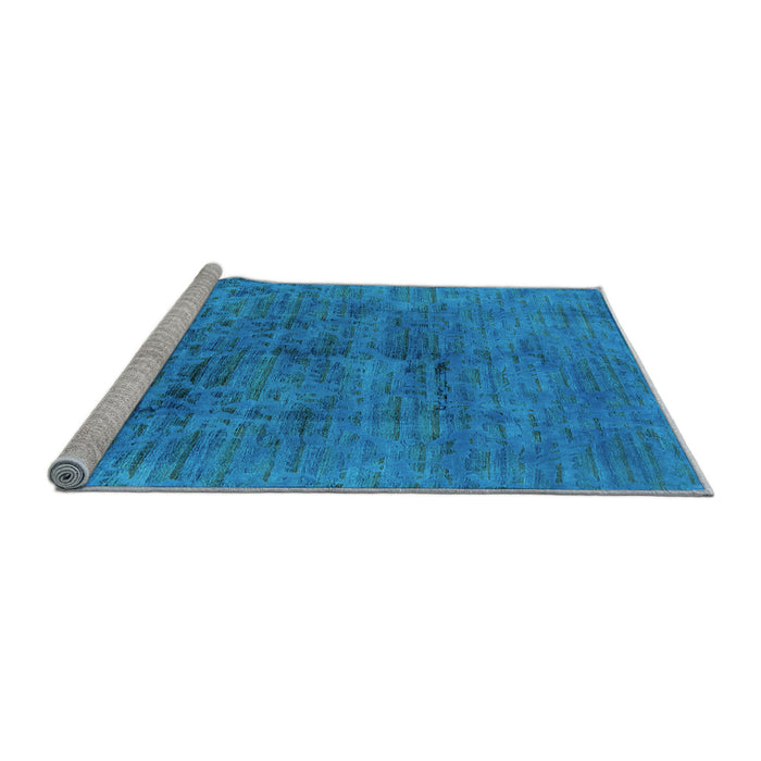 Sideview of Machine Washable Oriental Light Blue Industrial Rug, wshurb1687lblu