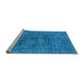 Sideview of Machine Washable Oriental Light Blue Industrial Rug, wshurb1687lblu