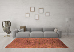 Machine Washable Oriental Orange Industrial Area Rugs in a Living Room, wshurb1687org