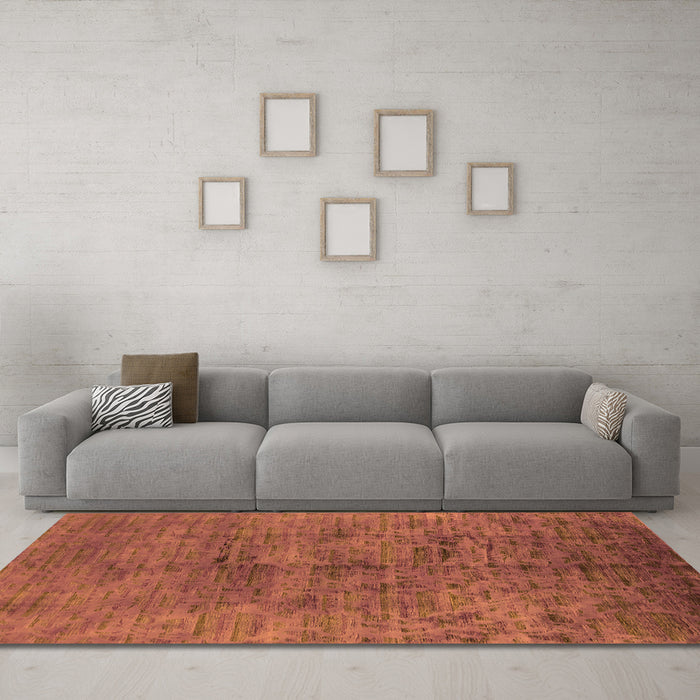 Machine Washable Oriental Orange Industrial Area Rugs in a Living Room, wshurb1687org