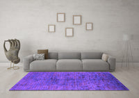 Machine Washable Oriental Purple Industrial Rug, wshurb1687pur