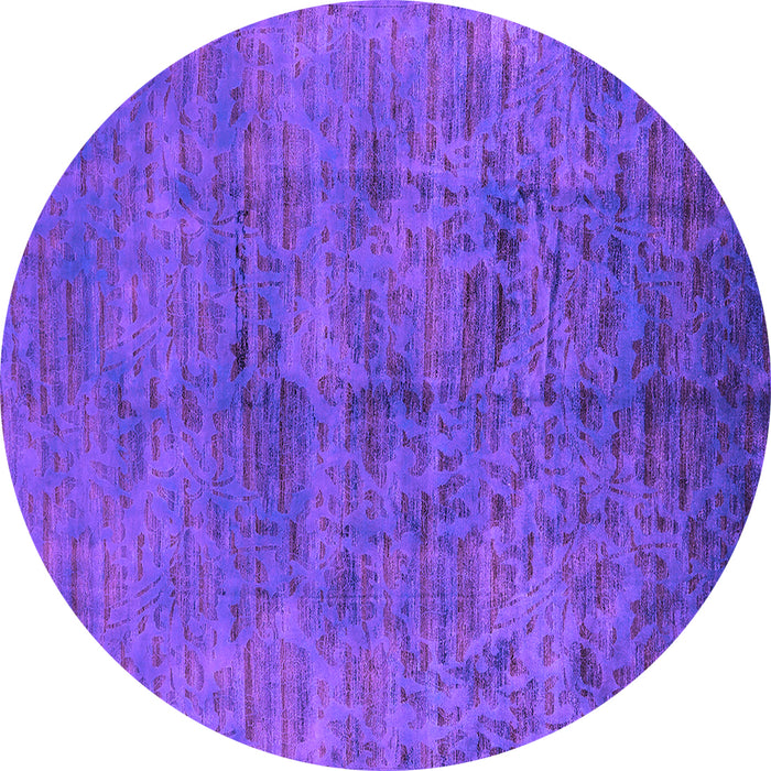 Round Oriental Purple Industrial Rug, urb1687pur