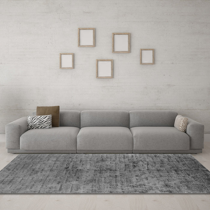 Machine Washable Oriental Gray Industrial Rug in a Living Room,, wshurb1687gry